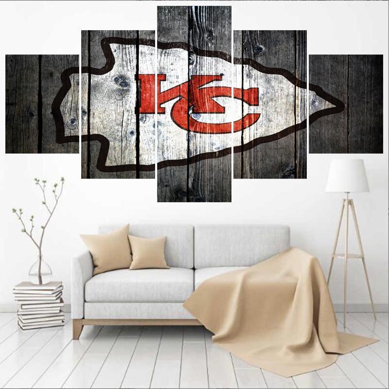 Kansas City Chiefs Logo Poster 3 Football – Canvas Wall Art