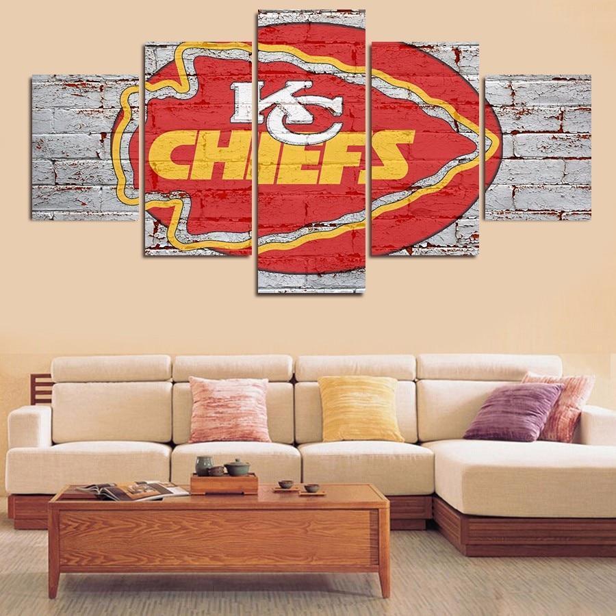Kansas City Chiefs Logo Poster 9 Football – Canvas Wall Art