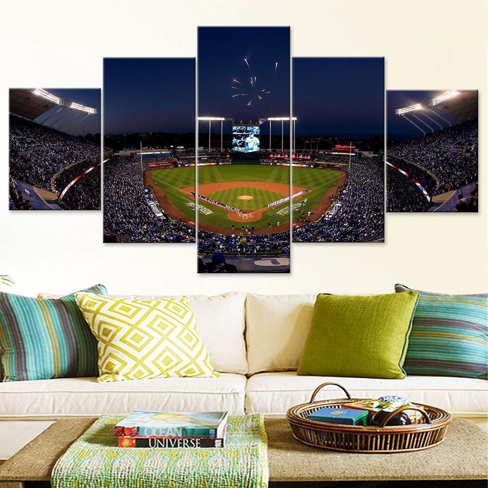 Kansas City Royals Stadium Night Baseball – Canvas Wall Art
