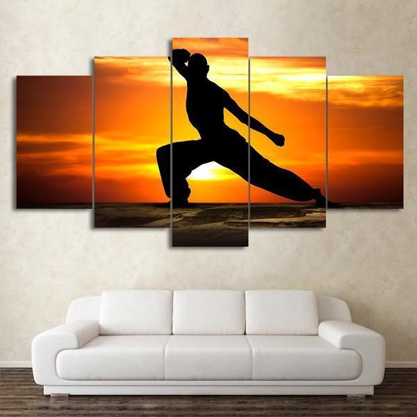 Karate In Sunset – Nature Canvas Wall Art
