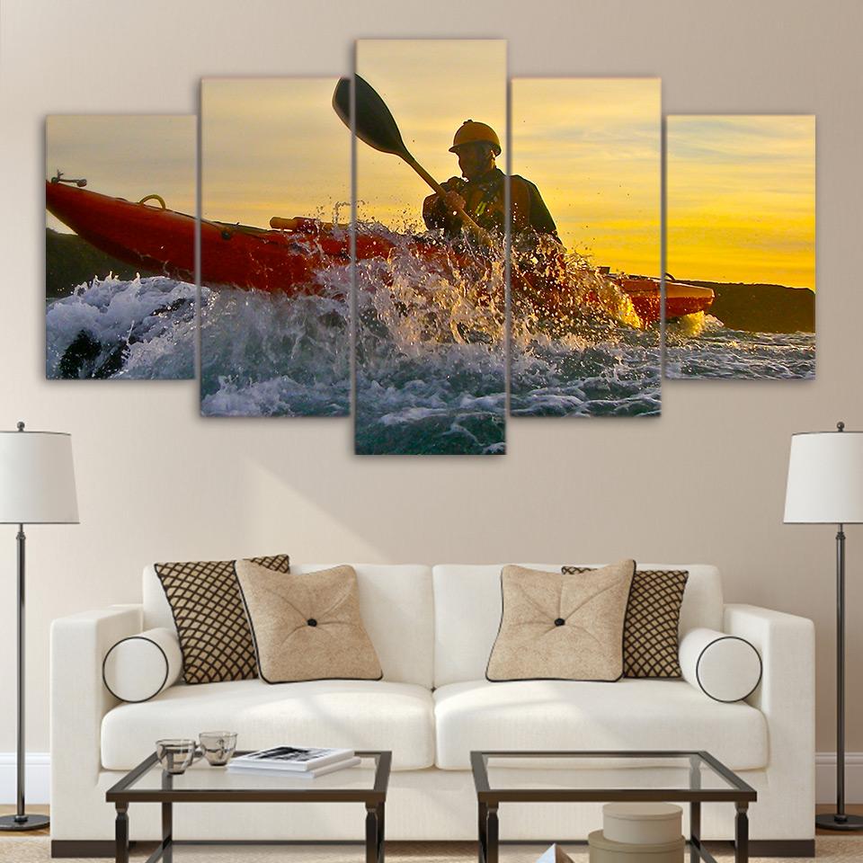 Kayak Canoeing Water Spray – Sport Canvas Wall Art