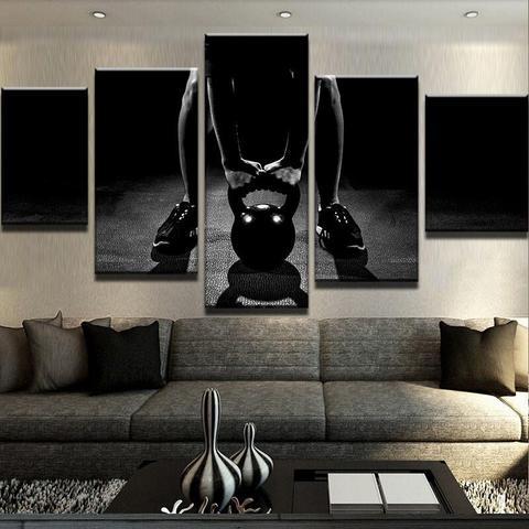Kettlebell Pose Workout – Sport Canvas Wall Art