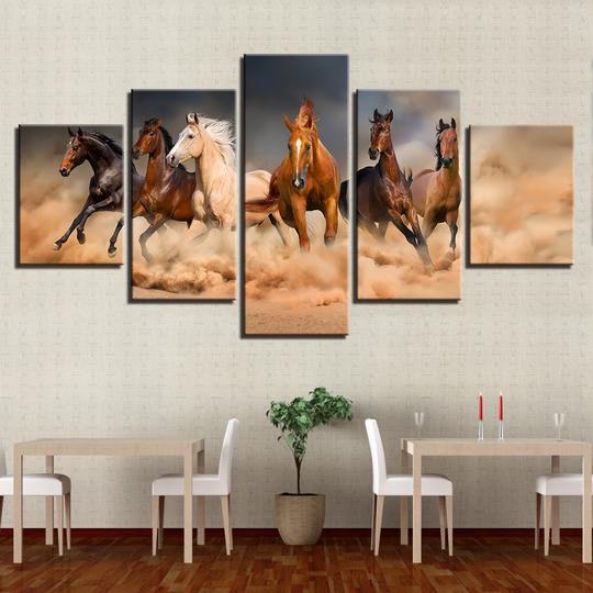 Kick The Dust Up Wild Mustangs – Animal Canvas Wall Art