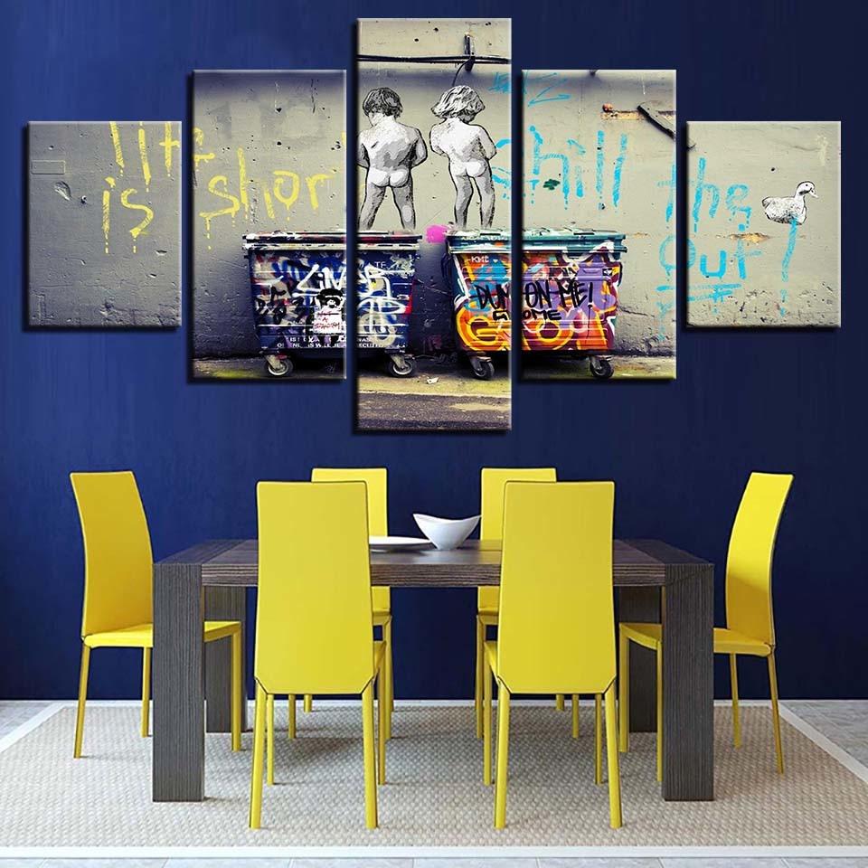 Kids Urinate – Abstract Canvas Wall Art