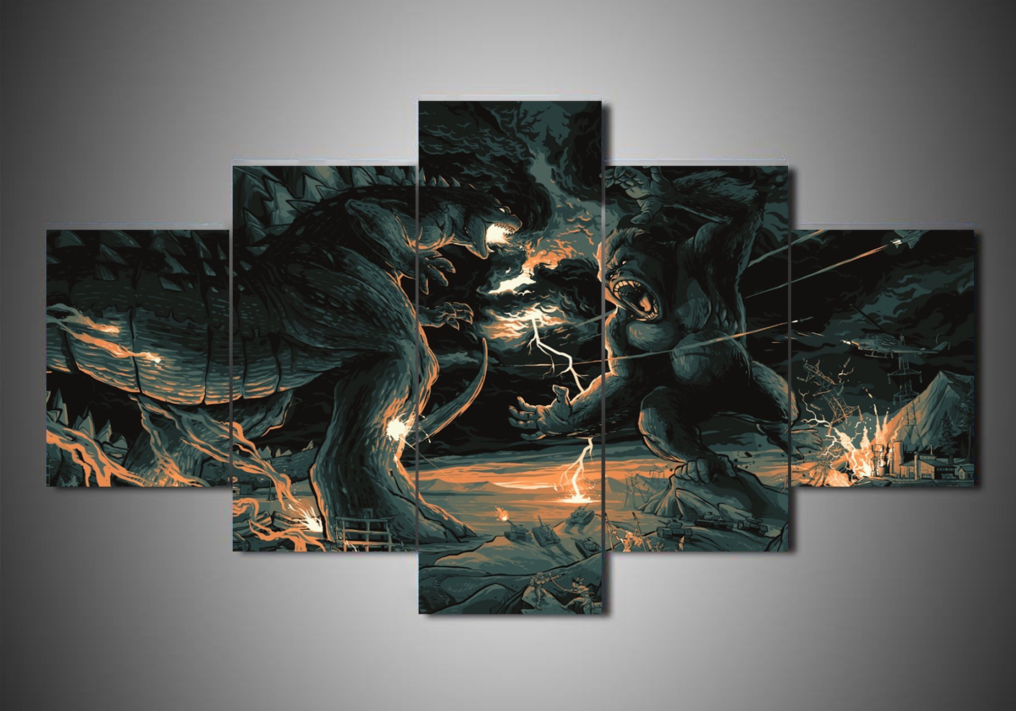 King Kong &Amp; Godzilla – Movie Canvas Wall Art