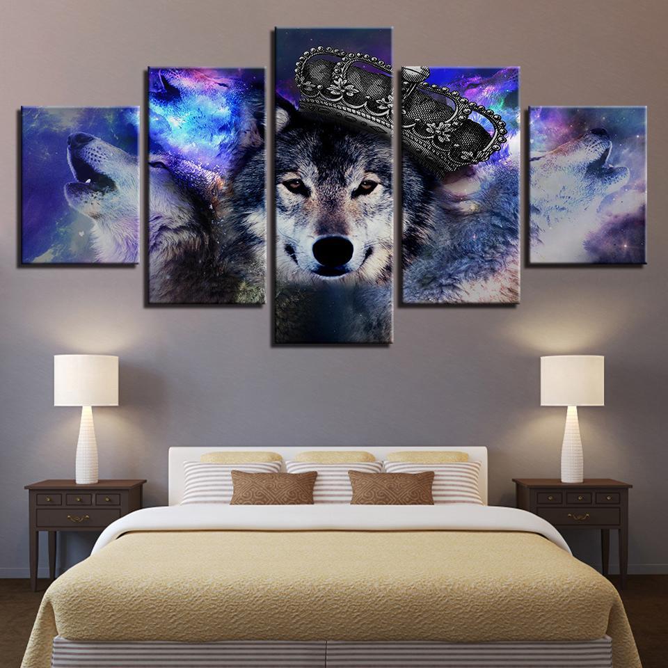 King Of Wolves – Abstract Animal Canvas Wall Art