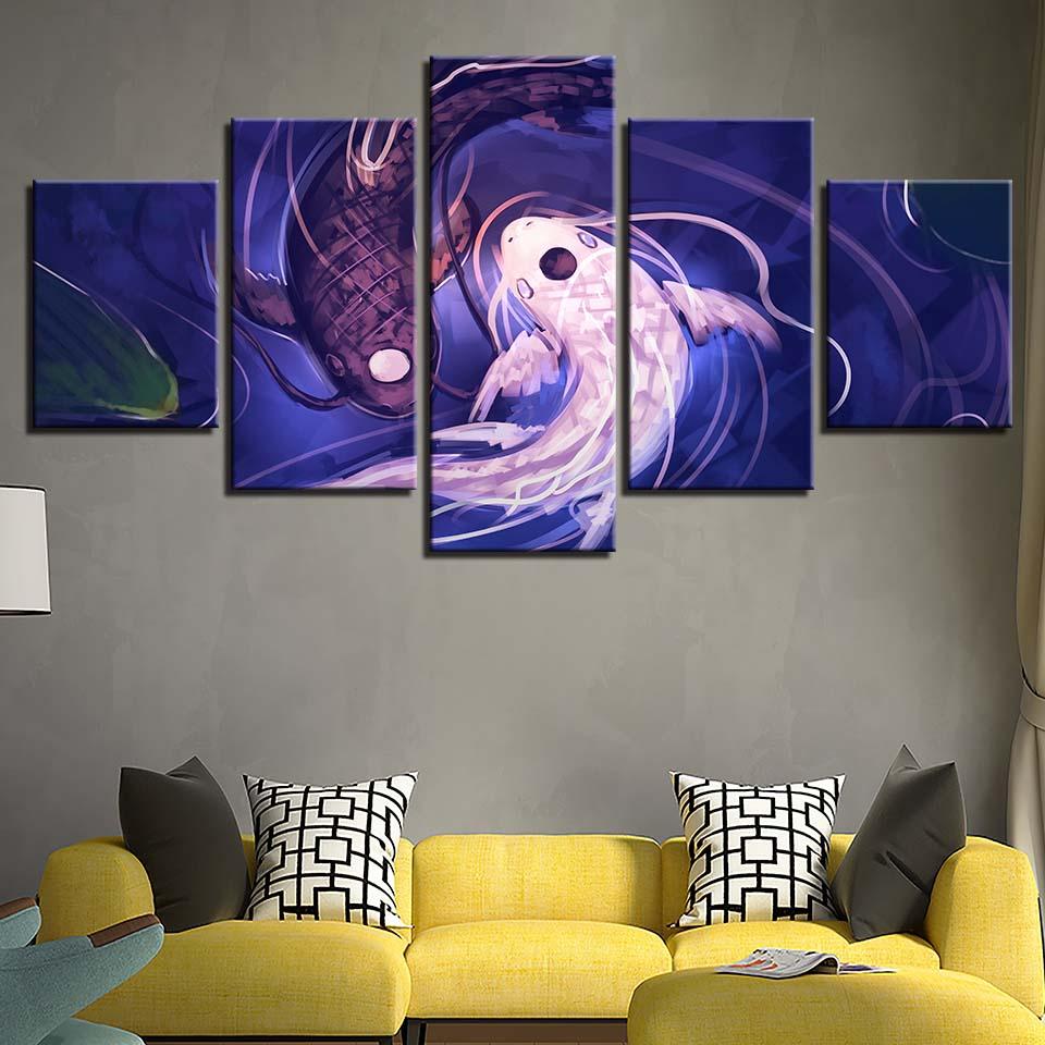 Koi Yin Yang Fish Avatar – Abstract Canvas Wall Art