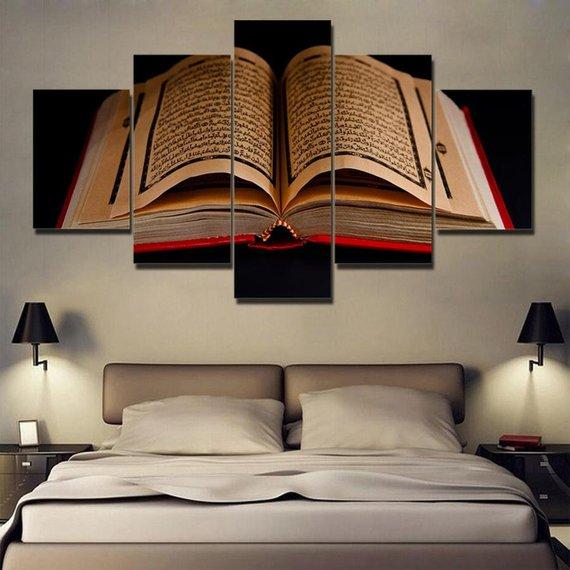 Koran Islamic Scriptures Religion Islam Quran Book – Religion Canvas Wall Art