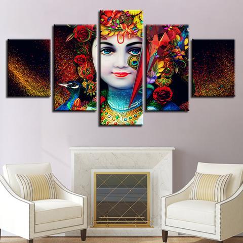 Krishna Color Splash 1 – Abstract Canvas Wall Art