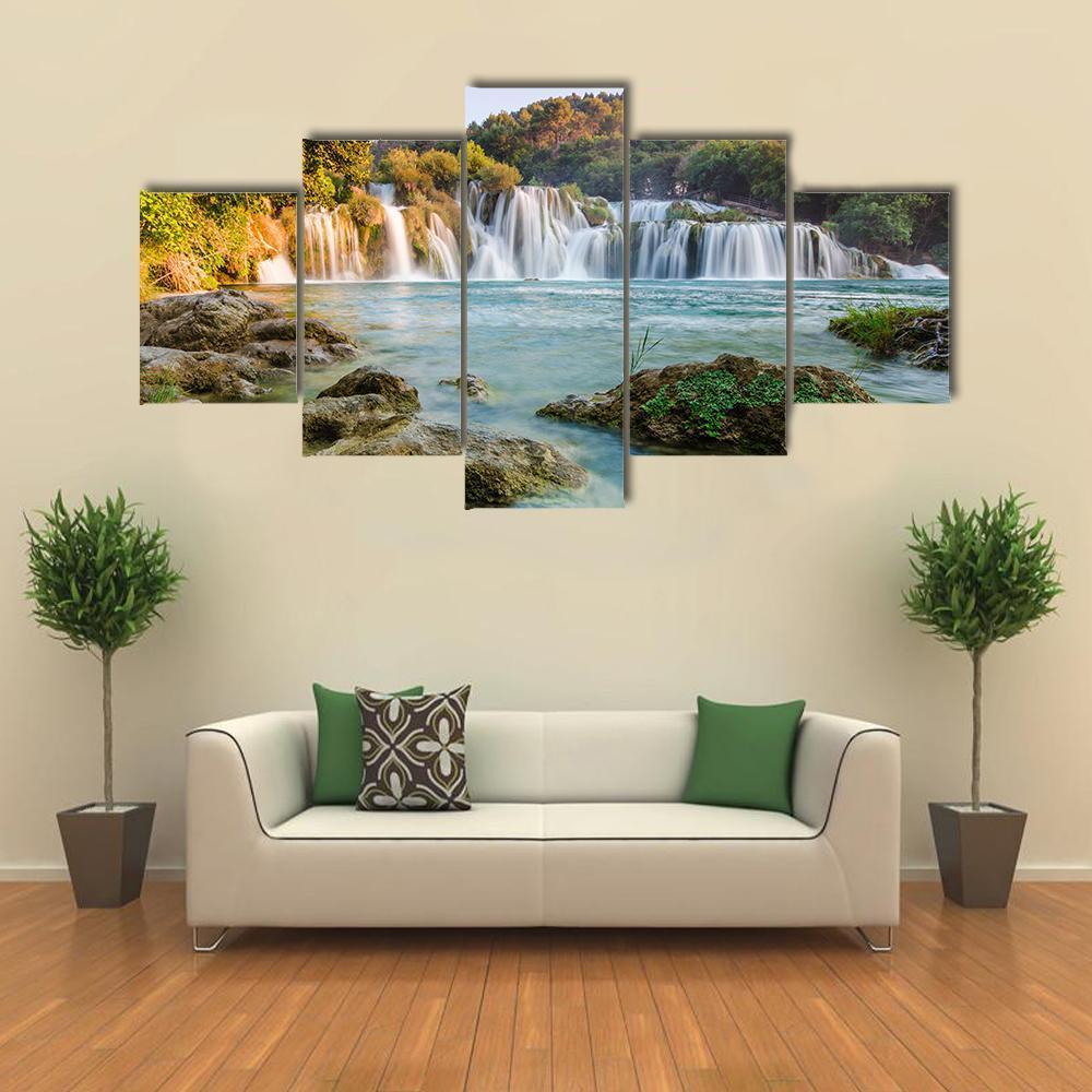 Krka River Waterfalls Dalmatia Croatia – Nature Canvas Wall Art
