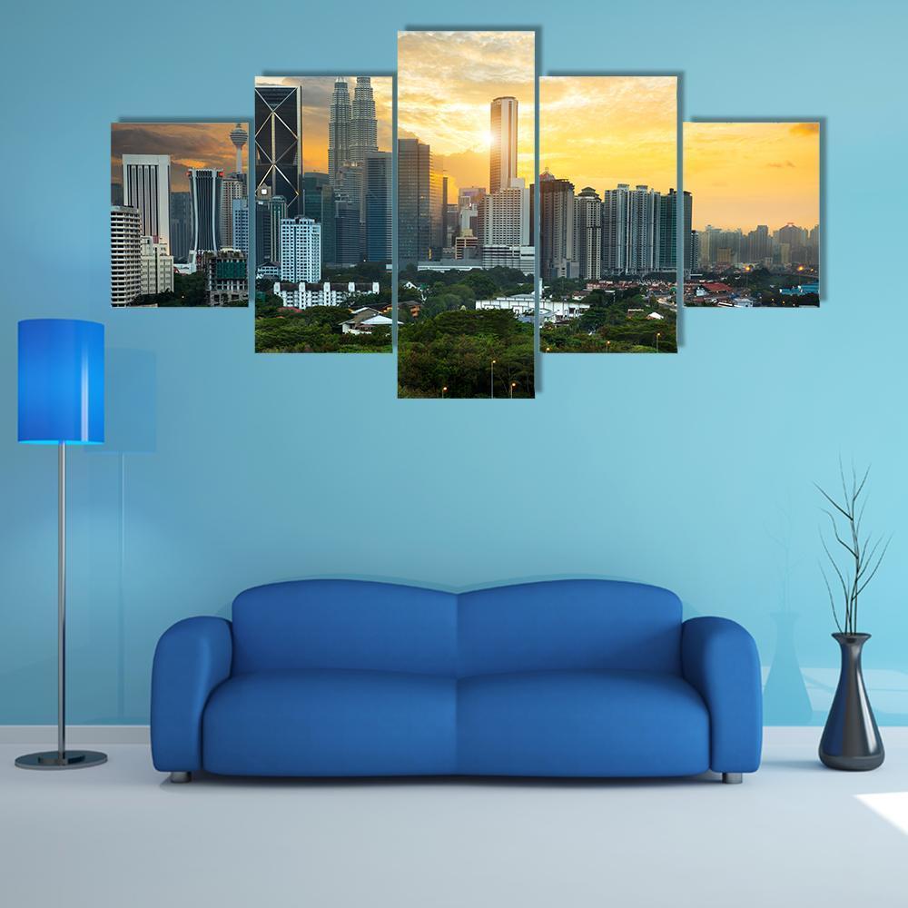 Kuala Lumpur Skyline In The Evening – Nature Canvas Wall Art