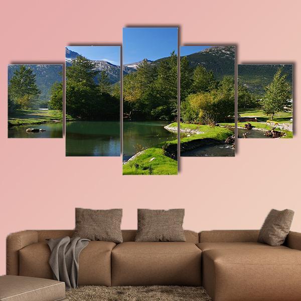 Lake And Mountains In Alaska – Nature Canvas Wall Art