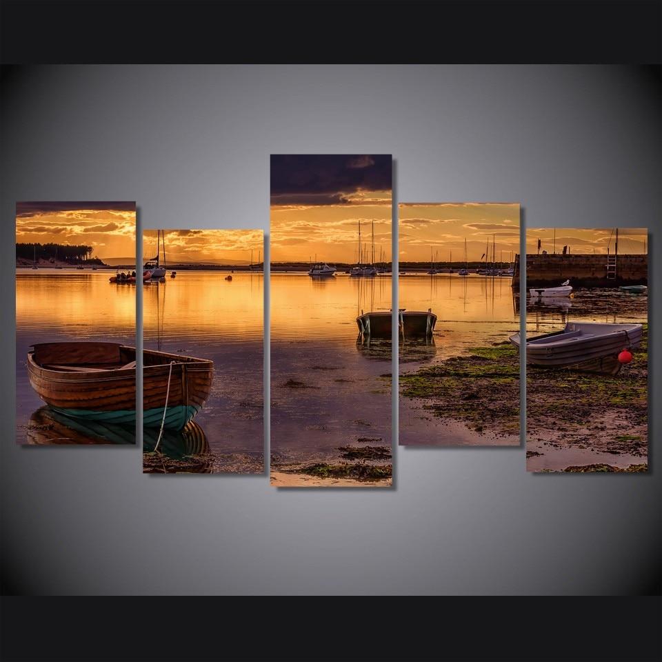 Lake Boat Dock – Nature Canvas Wall Art