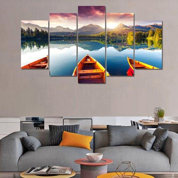 Lake Boat – Nature Canvas Wall Art