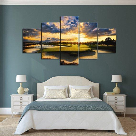 Lake Course Sunset – Nature Canvas Wall Art