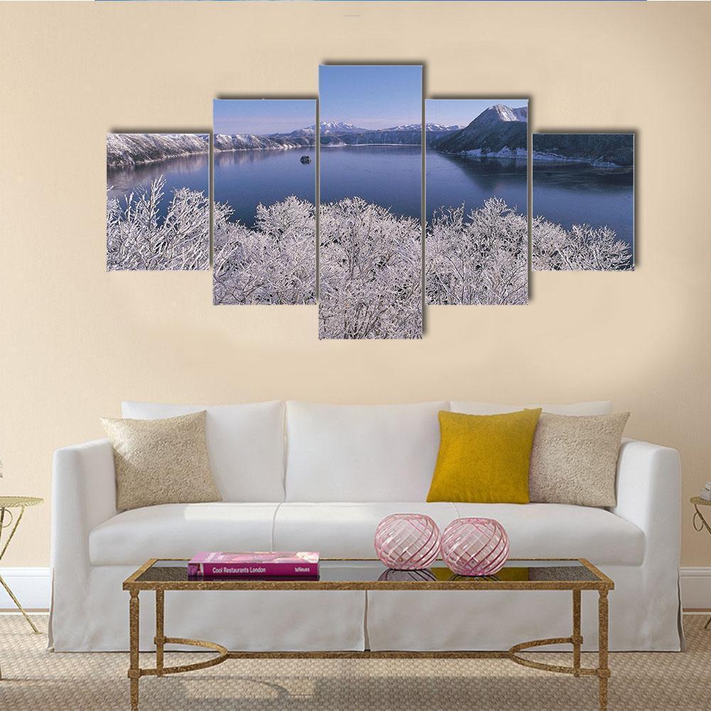 Lake In Winter Season – Nature Canvas Wall Art