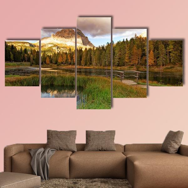 Lake Mountain Landscape With Alps Peak Reflection – Nature Canvas Wall Art