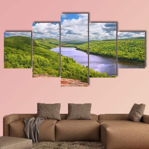 Lake Of The Clouds At Porcupine Mountains – Nature Canvas Wall Art