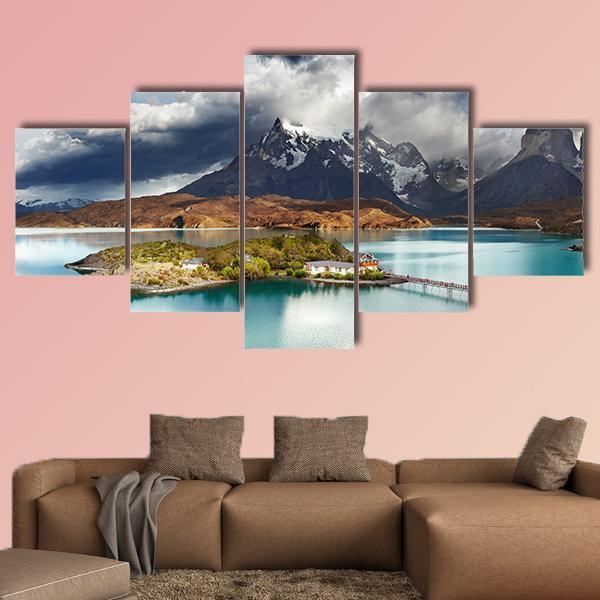 Lake Pehoe And Cuernos Mountains – Nature Canvas Wall Art