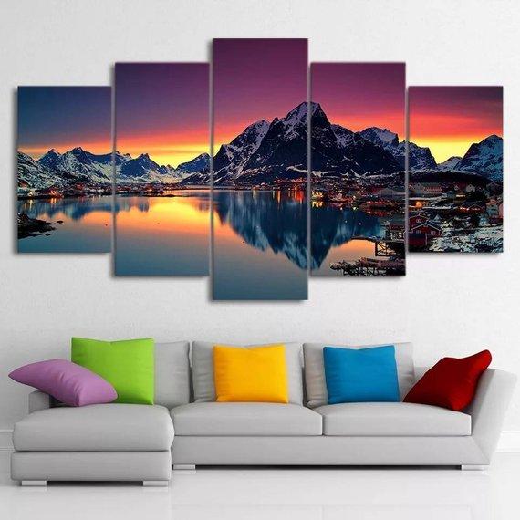 Lake Reine Norway – Nature Canvas Wall Art