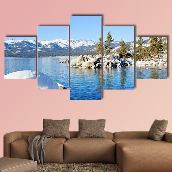 Lake Tahoe In Winter – Nature Canvas Wall Art