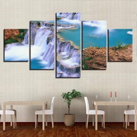 Lake Waterfall – Space Canvas Wall Art