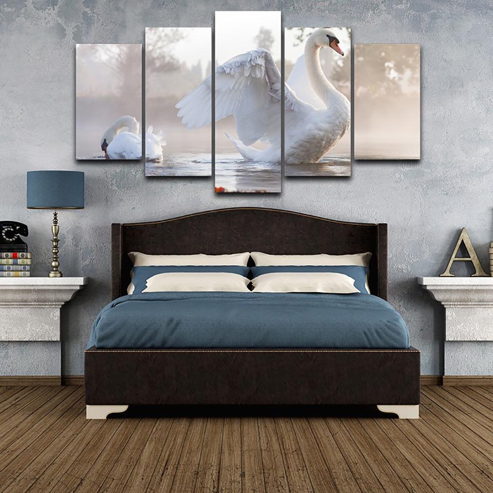 Lakes Swans – Animal Canvas Wall Art