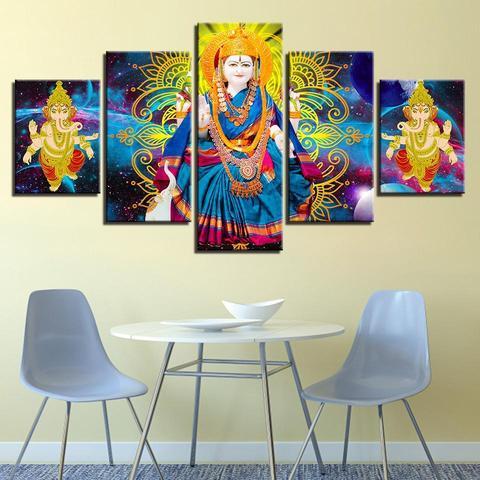 Lakshmi &Amp; Ganesha – Religion Canvas Wall Art
