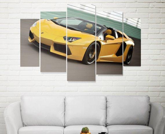 Lamborghini Aventador Yellow – Automative Canvas Wall Art