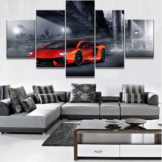 Lamborghini Orange Lamborghini – Automative Canvas Wall Art