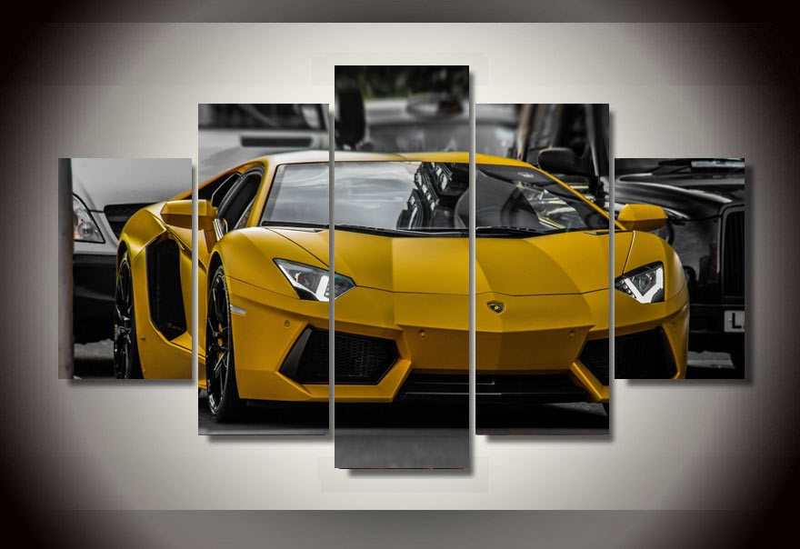 Lamborghini Yellow Sports Car – Canvas Wall Art
