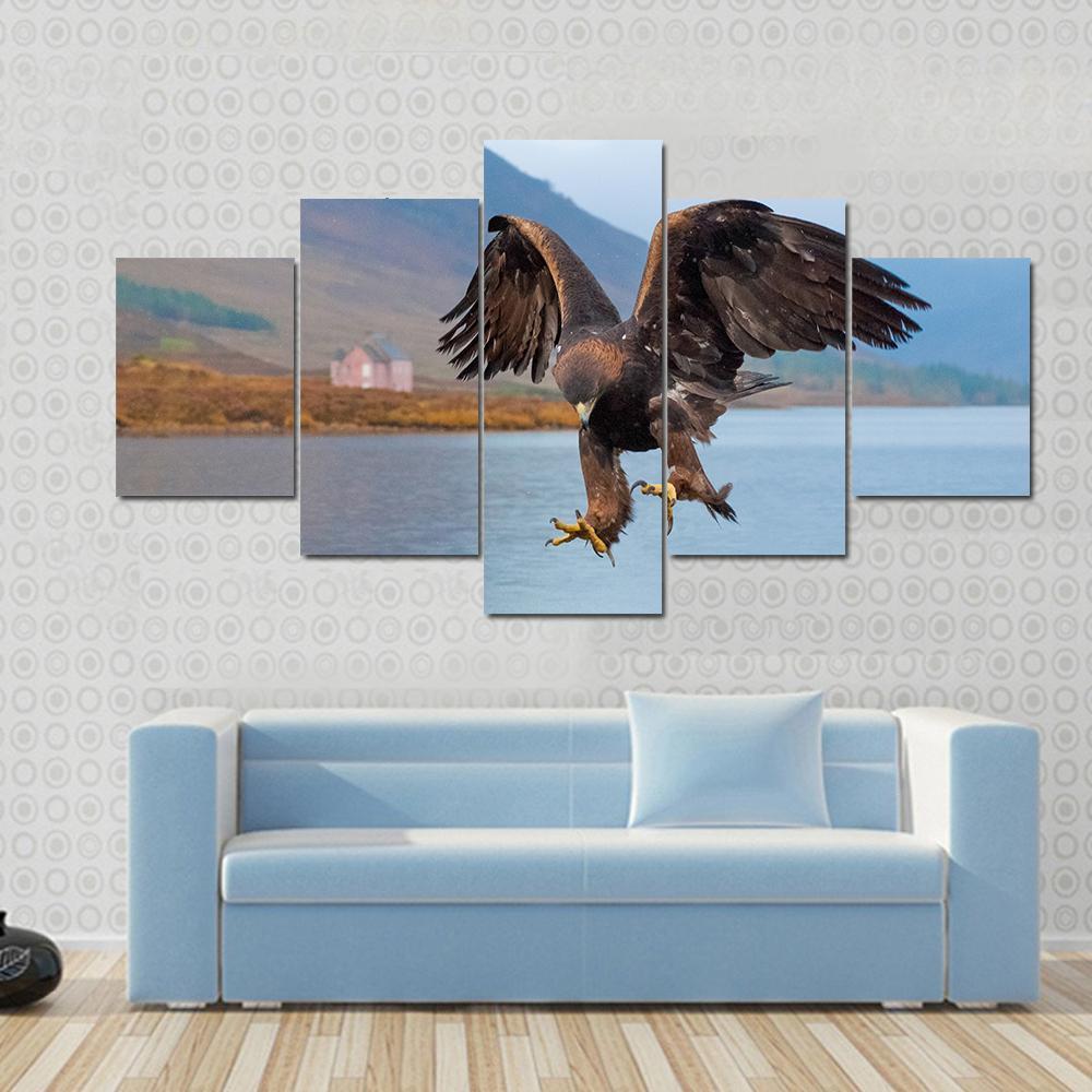 Landing Of Golden Eagle – Animal Canvas Wall Art