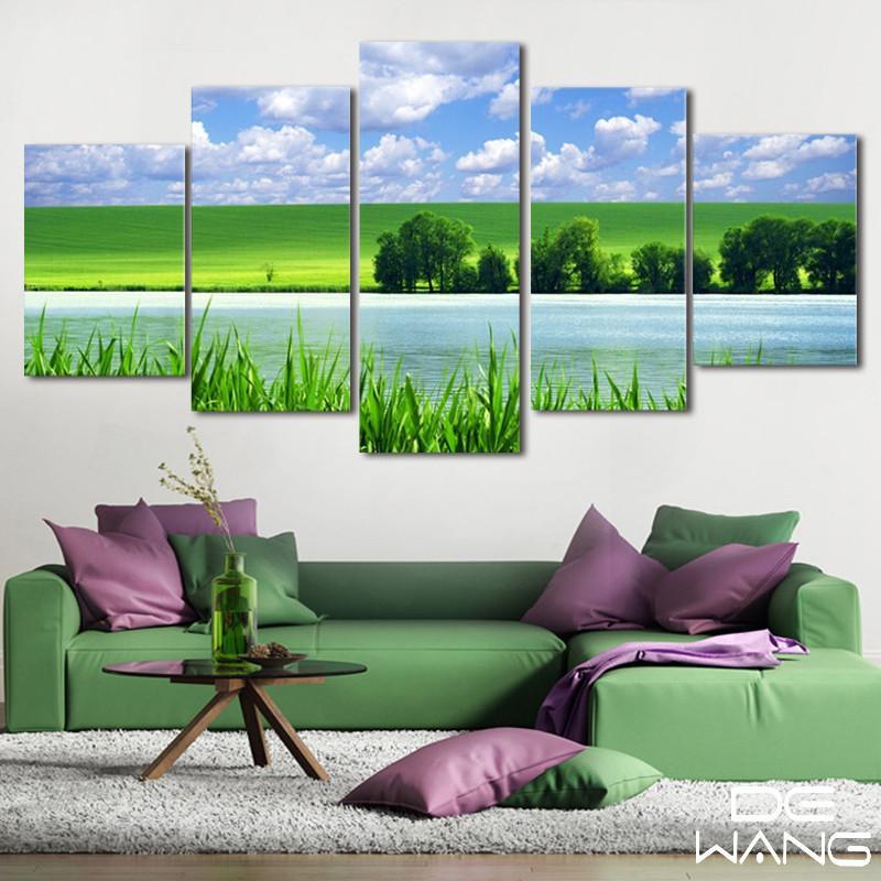 Landscape And Green Grassland – Nature Canvas Wall Art