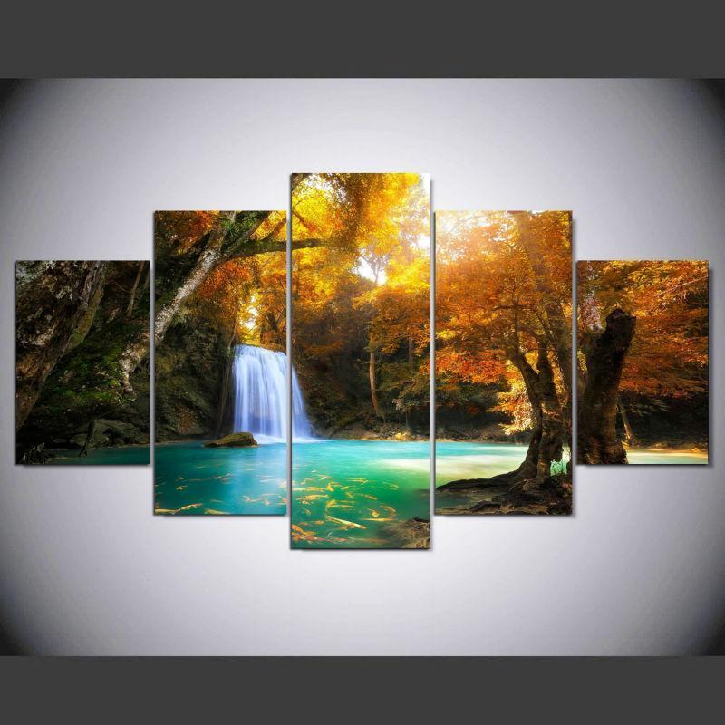 Landscape For Bedroom Beautiful Waterfall – Nature Canvas Wall Art