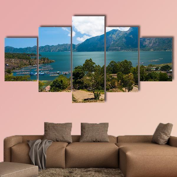 Landscape Of Batur Volcano And Lake Batur – Nature Canvas Wall Art