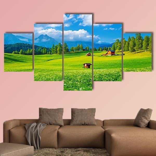Landscape Of Valley In Alpine Mountains – Nature Canvas Wall Art
