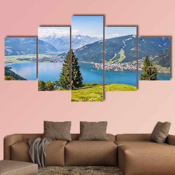 Landscape With Alps And Zeller See – Nature Canvas Wall Art