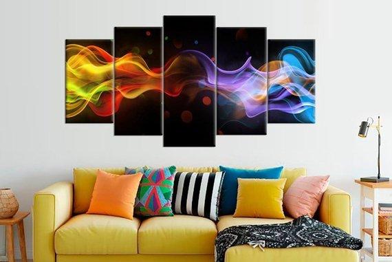 Large Abstract Colored Smoke – Abstract Canvas Wall Art