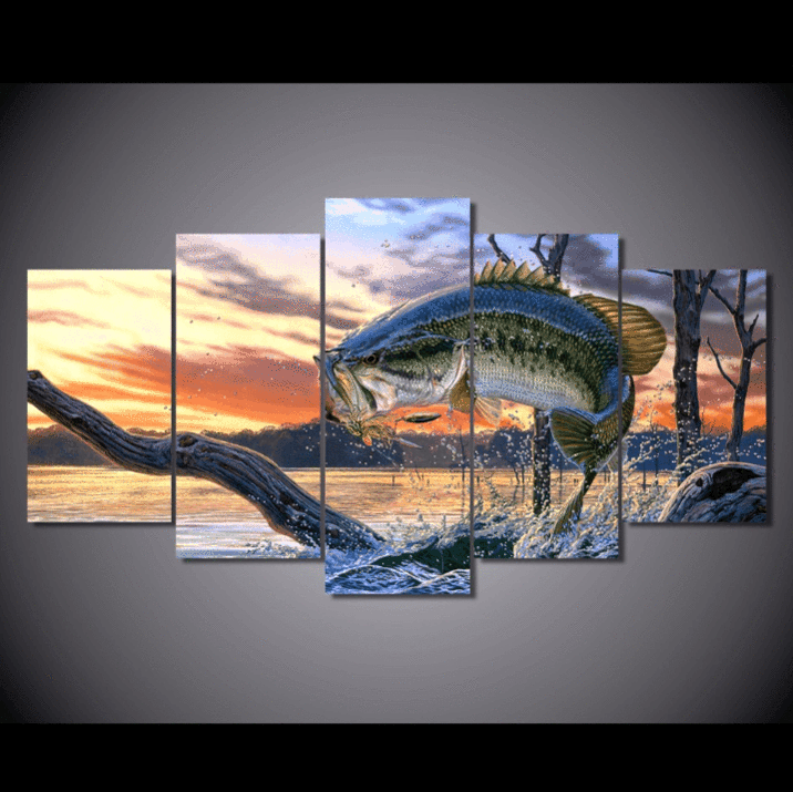 Largemouth Bass – Abstract And Animal Canvas Wall Art