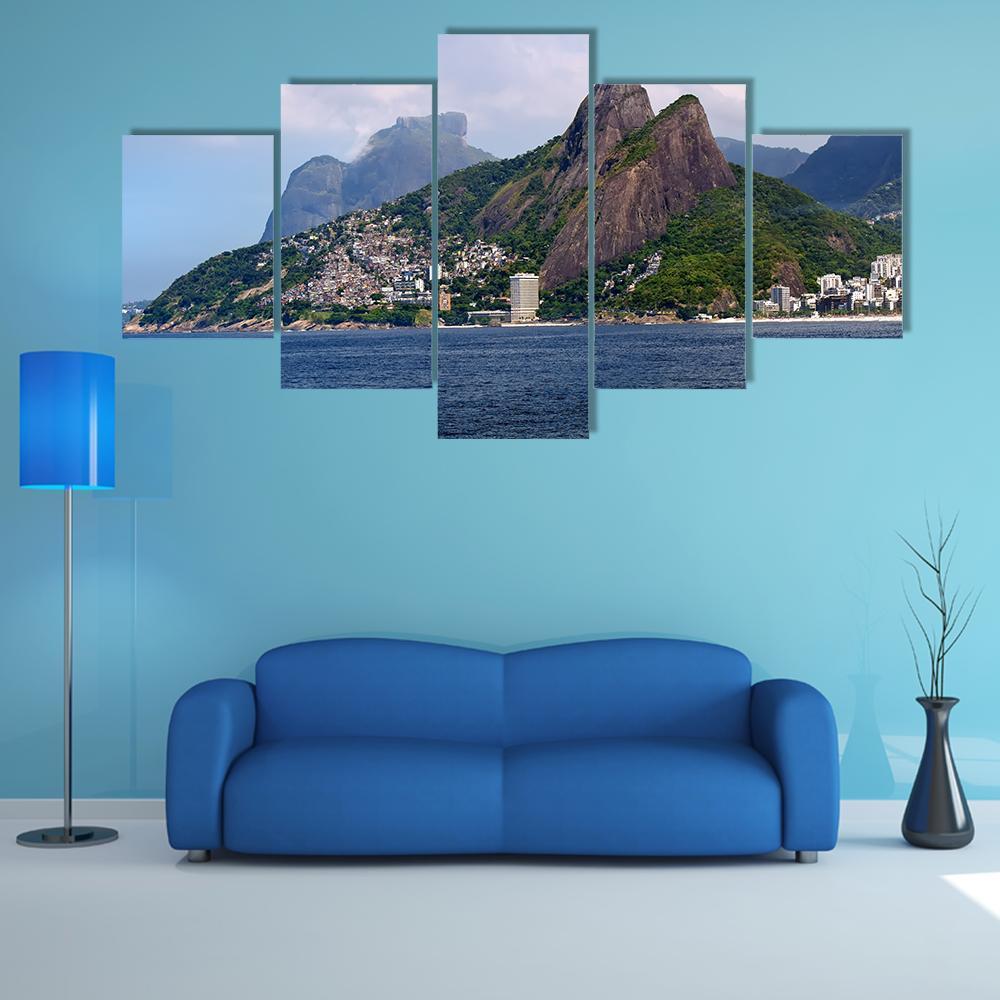 Leblon And The Mountain Dois Irmao In Brazil – Nature Canvas Wall Art