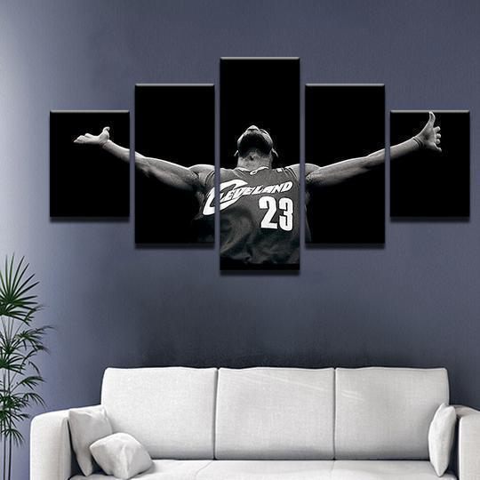 Lebron James 23 Of Cleveland Cavaliers Team Basketball – Canvas Wall Art