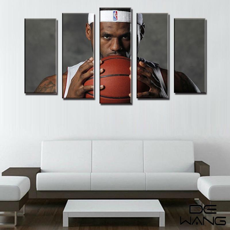 Lebron James Holding Ball Basketball – Canvas Wall Art