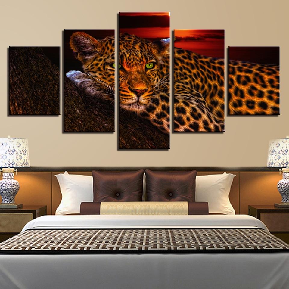 Leopard Sunset – Animal Canvas Wall Art