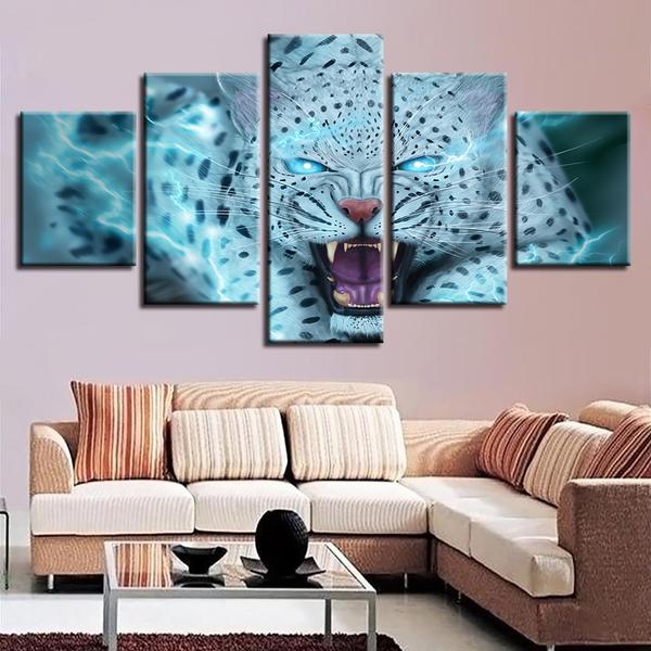 Leopard Tiger Blue Eyes – Animal Canvas Wall Art
