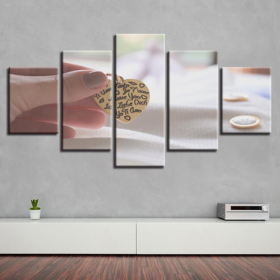 Letters Heart-Shaped – Abstract Canvas Wall Art
