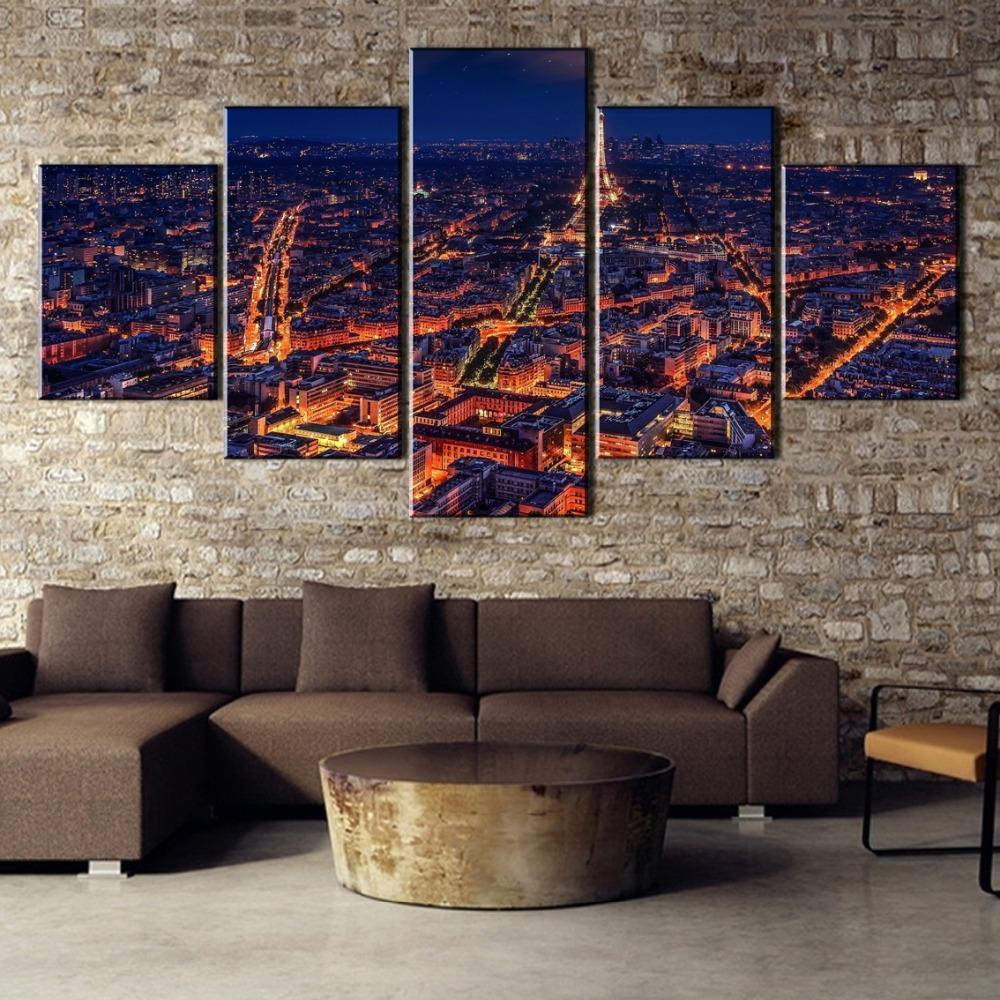 Light Up Paris On Night City – Nature Canvas Wall Art