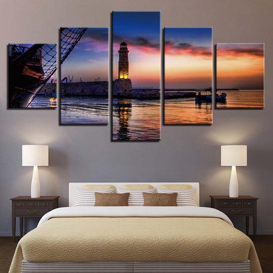 Lighthouse At Sunset 1 – Nature Canvas Wall Art