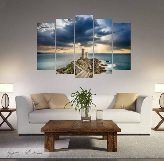 Lighthouse Nautical Lighthouse Seaside – Nature Canvas Wall Art