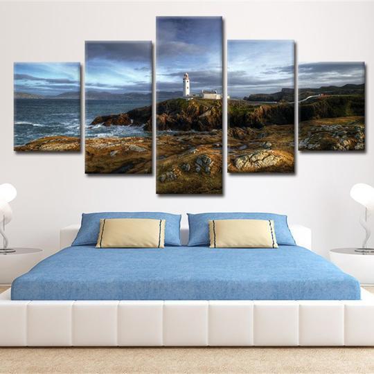 Lighthouse On A Cliff – Space Canvas Wall Art