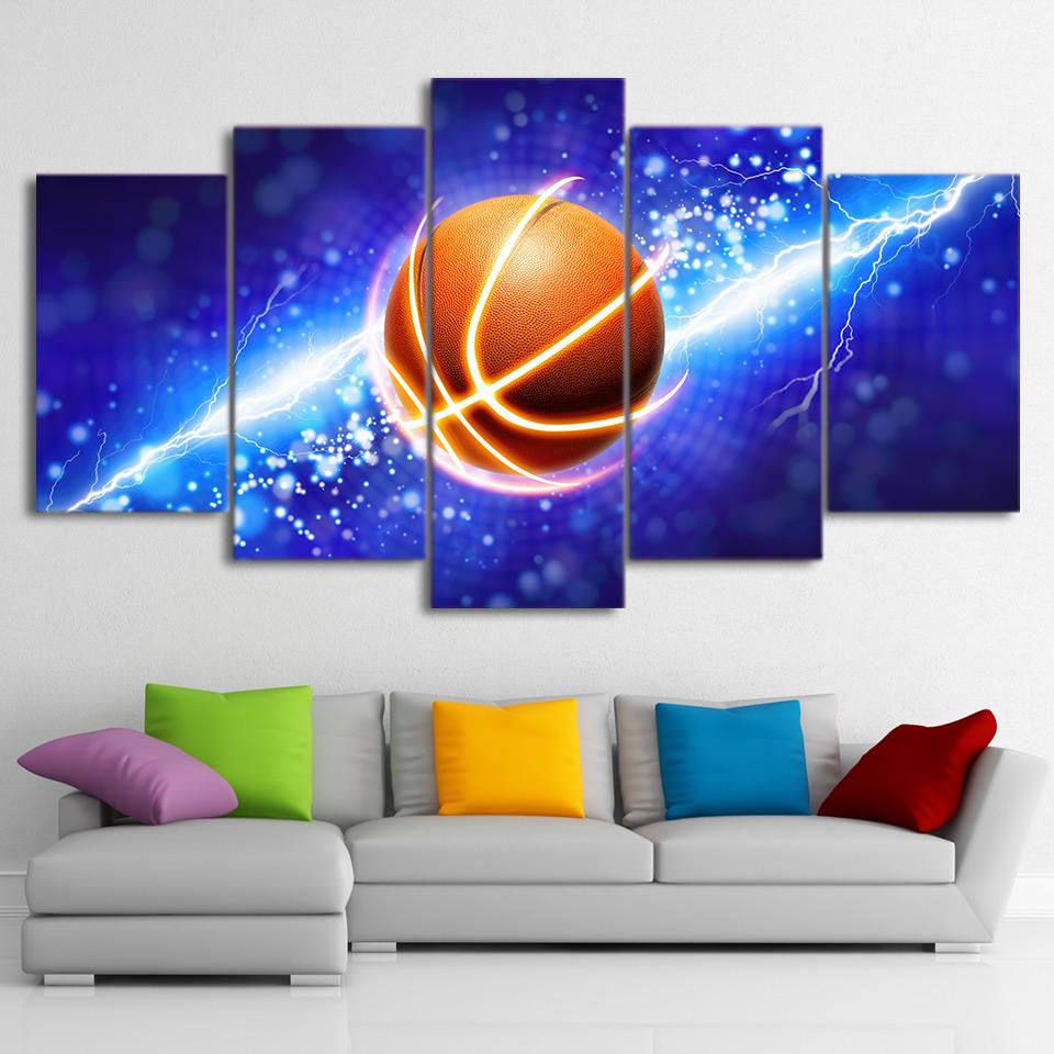 Lightning Basketball – Sport Canvas Wall Art